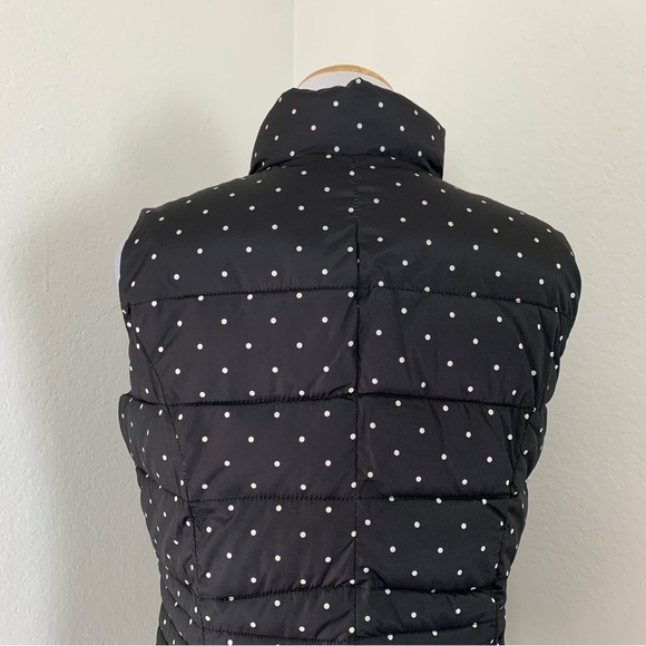 Charter club black and white polkadot puffer vest Full Zip Pockets Sz Petite S - Picture 8 of 16